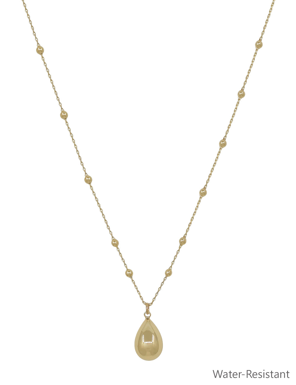 Water Resistant Gold 2MM Beaded with Thin Chain 16"-18" Necklace
