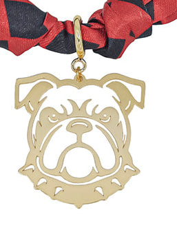 Gold Bulldog Cutout Scarf Charm