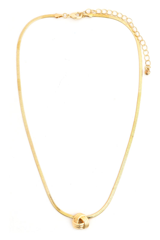 Gold Snake Chain Knotted 16"-18" Necklace