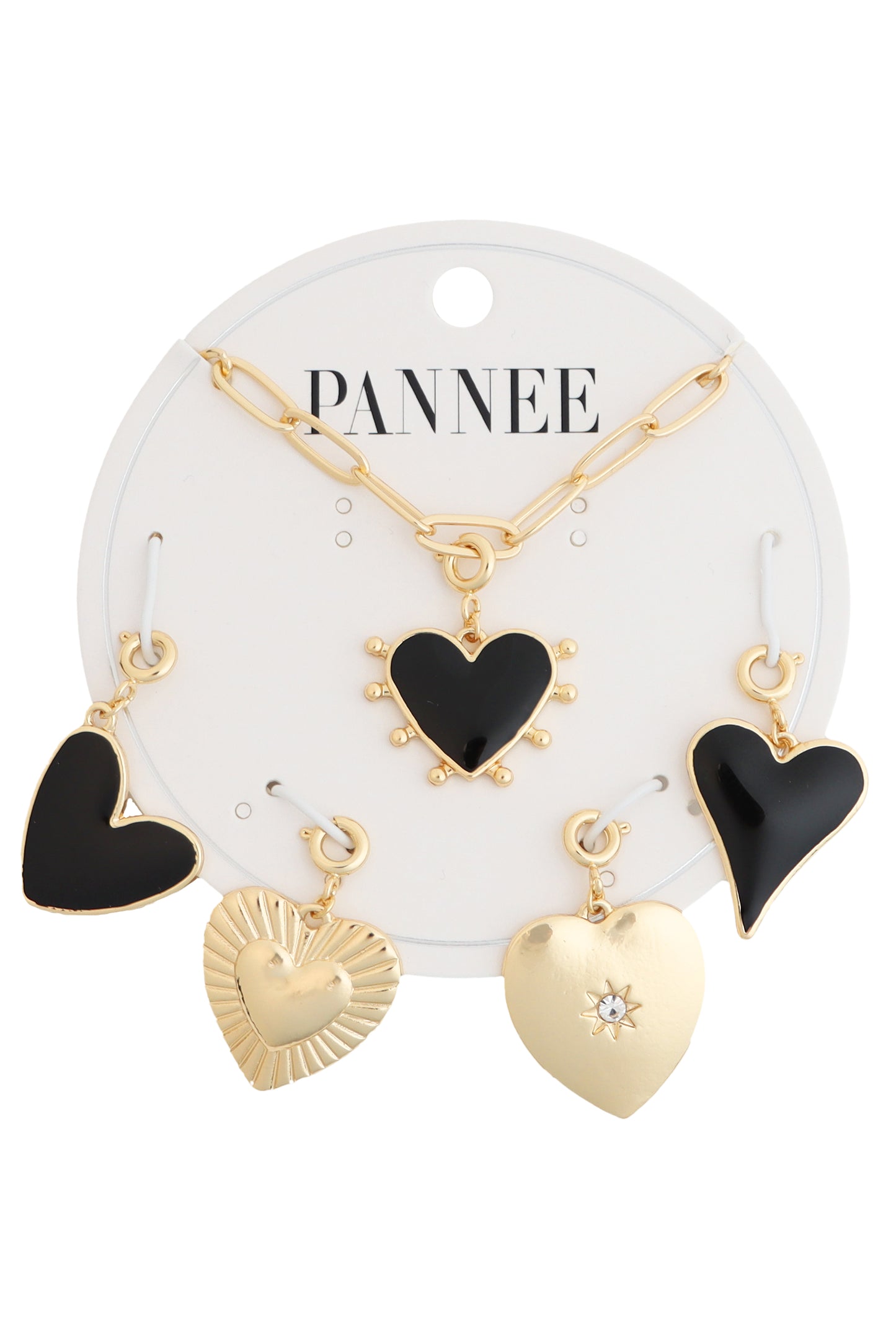 Charm Heart Necklace with Interchangable Charms 16"-18" Necklace