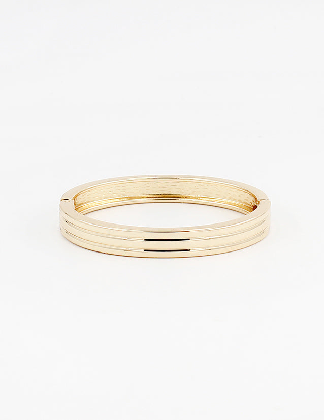 Gold Lined Bangle Cuff Bracelet
