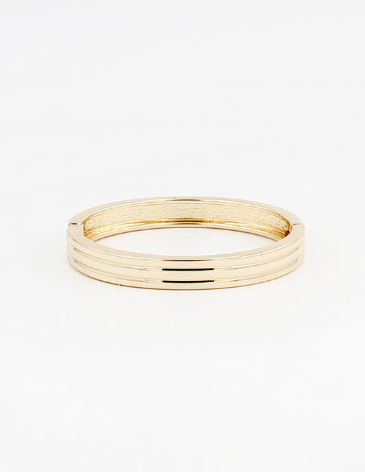Gold Lined Bangle Cuff Bracelet