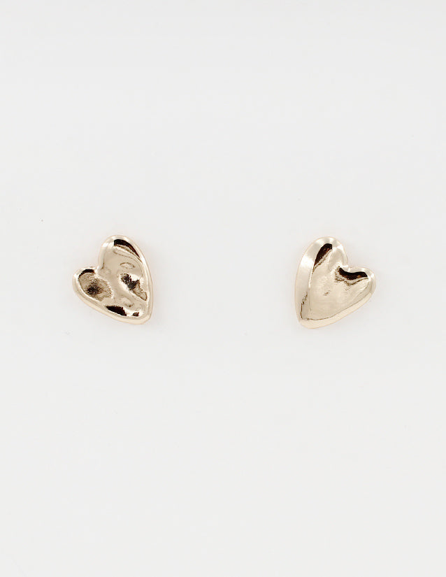 Hammered Heart .5" Stud Earring
