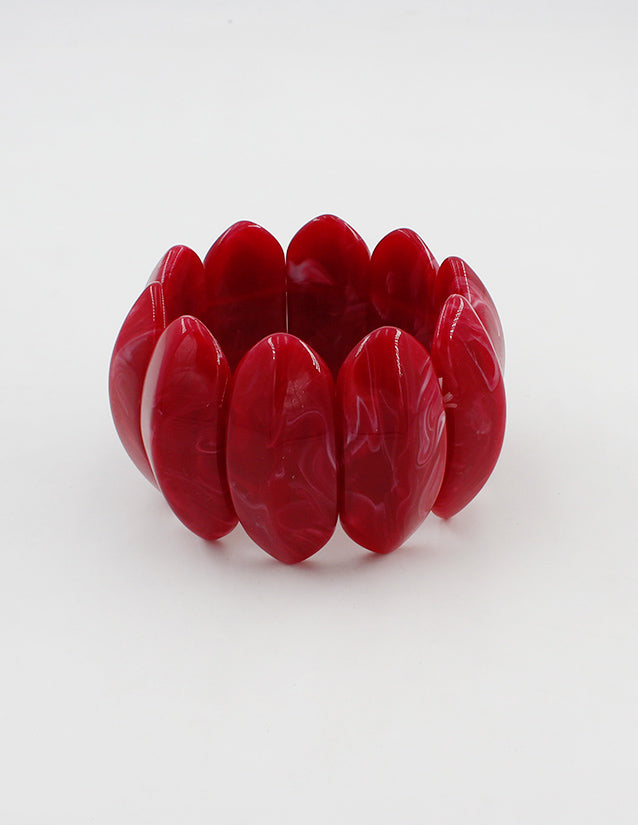 Maroon Acrylic 1.25" Stretch Bracelet