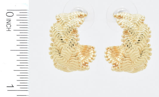 Textured Braided 1" Hoop Earring