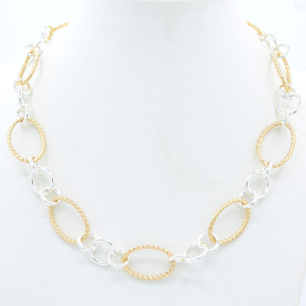 Gold and Silver Multi Link 16"-18" Necklace