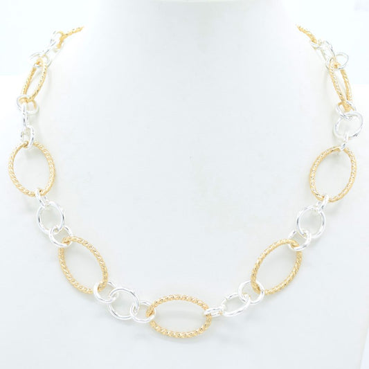Gold and Silver Multi Link 16"-18" Necklace
