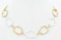 Gold and Silver Textured Link 16"-18" Necklace