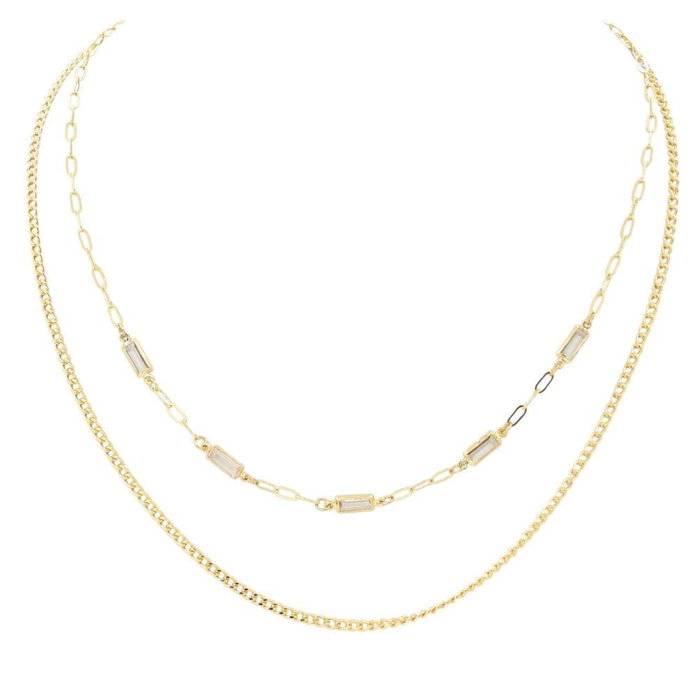 Gold Beaded Chain 16"-18" Necklace
