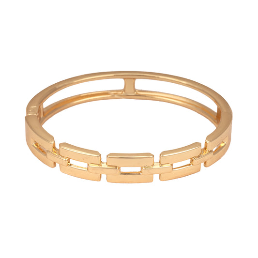 Gold Open Square Hinged Bracelet
