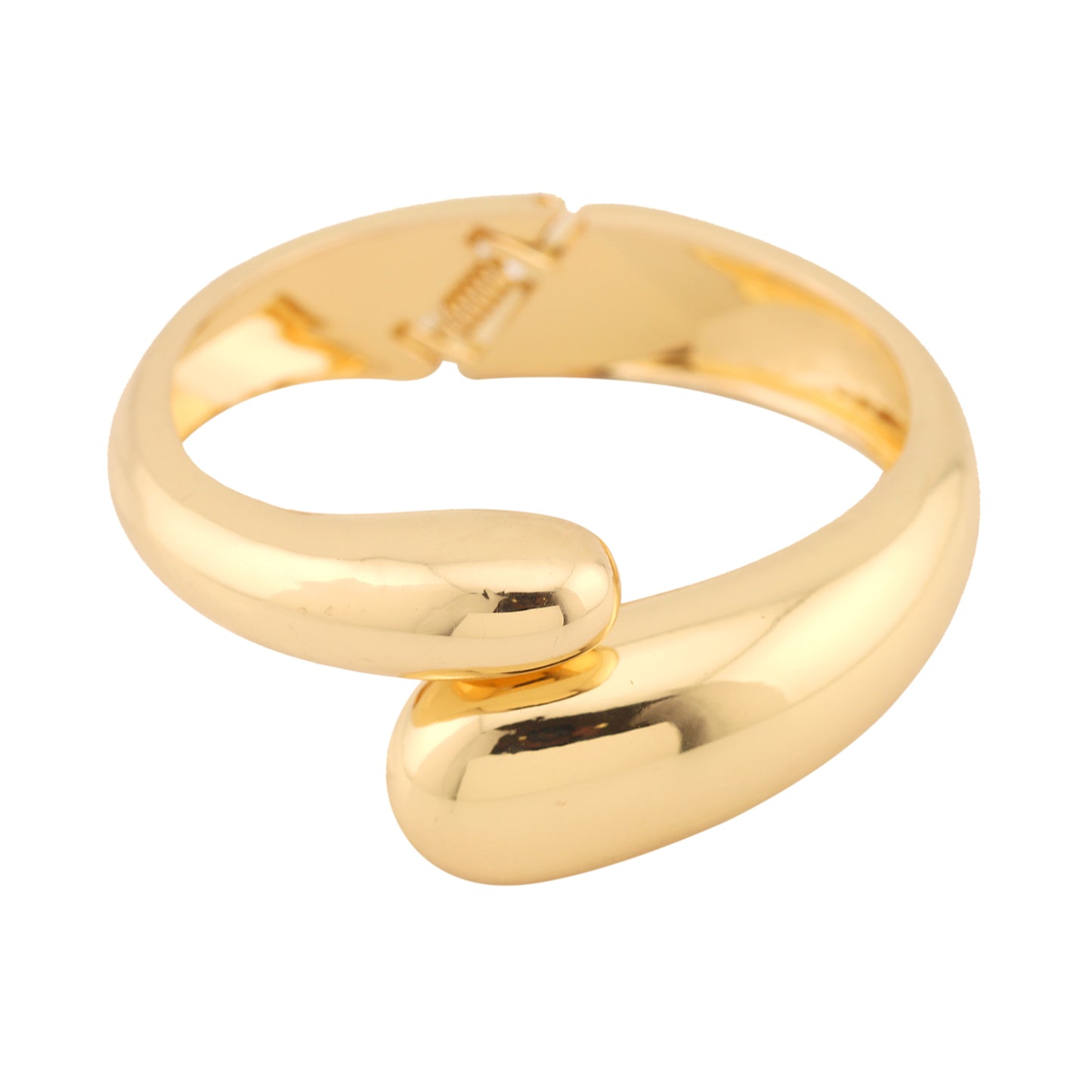 Gold Metal Hinged Cuff Bracelet