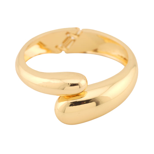 Gold Metal Hinged Cuff Bracelet