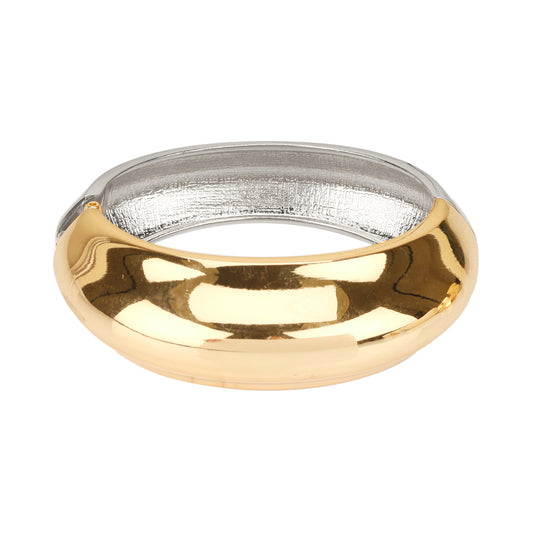 Large Gold and Silver Hinged Bangle