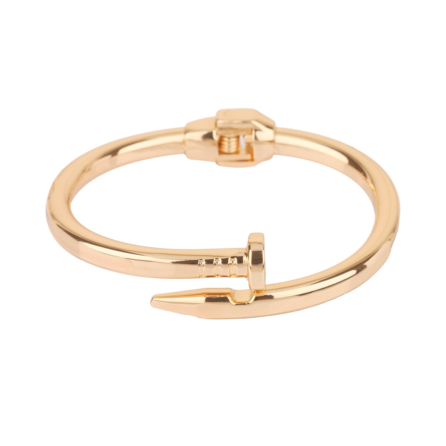 Gold Hinged Nail Bangle
