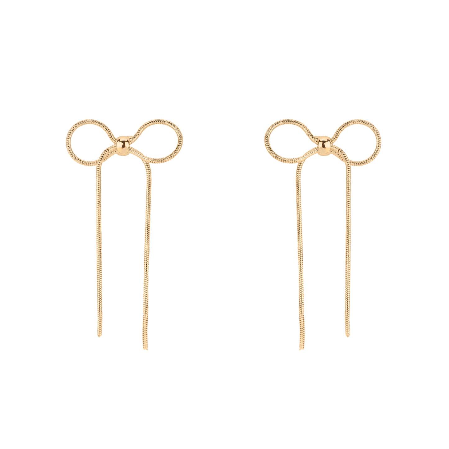 Gold Metal Movement Stud 2" Earring