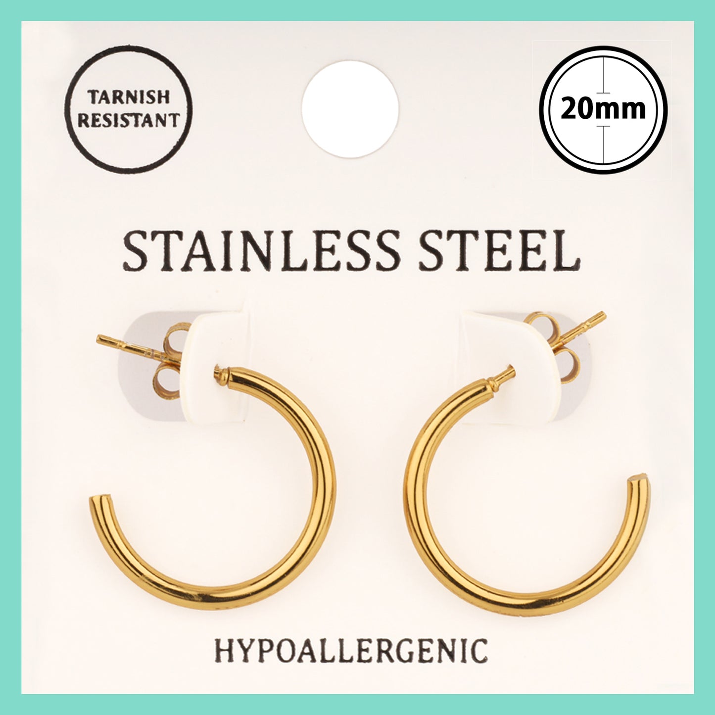 Stainless Steel Waterproof .75" Thin Hoop Earring