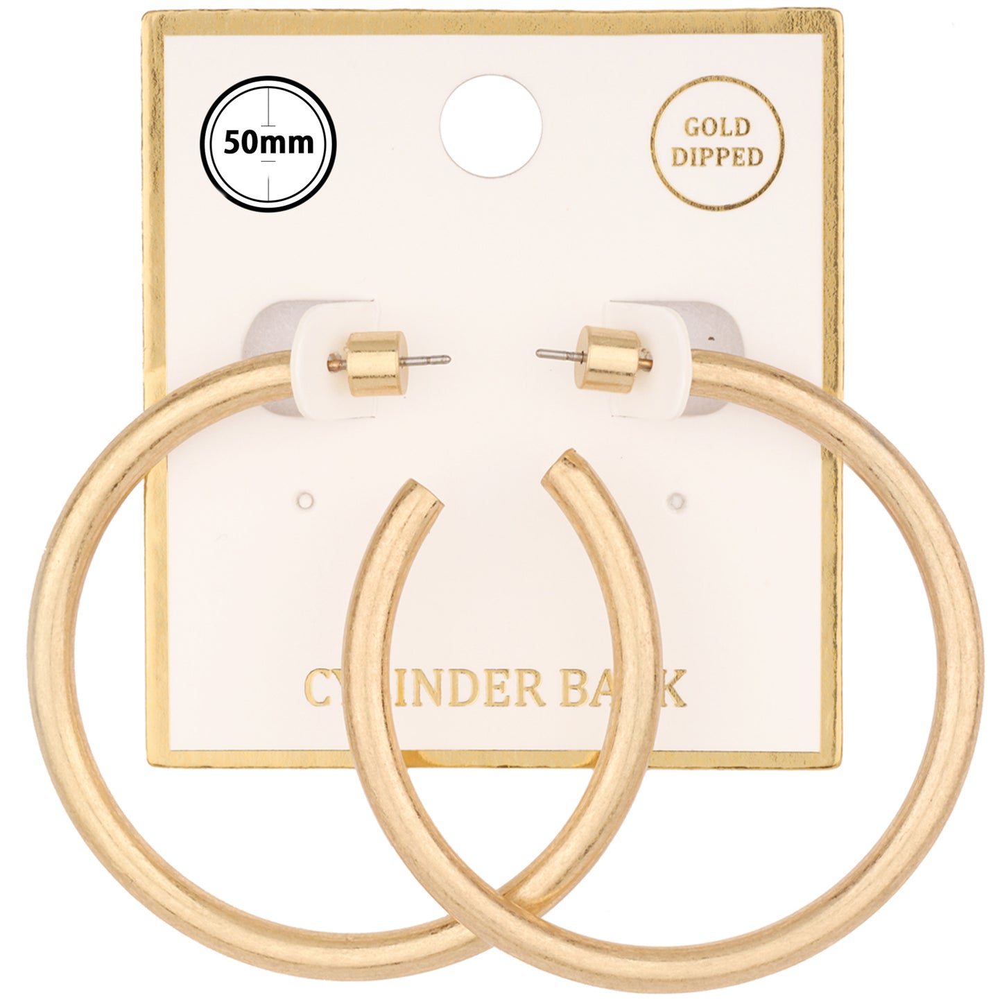 Matte Gold Thick 2" Hoop Earring