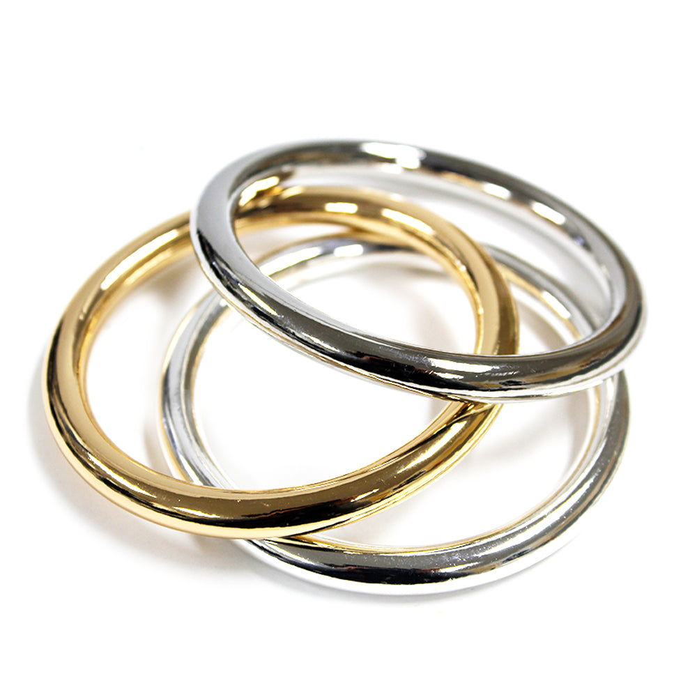 Set of 3 Gold and Silver Bangle Set