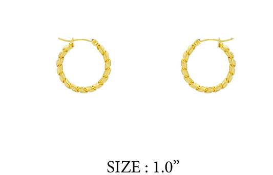 Stainless Steel 1" Twisted Hoop Earring