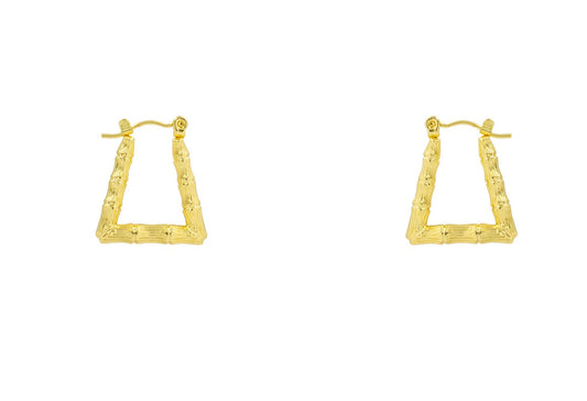 Stainless Steel 1" Textured Geometric Earring