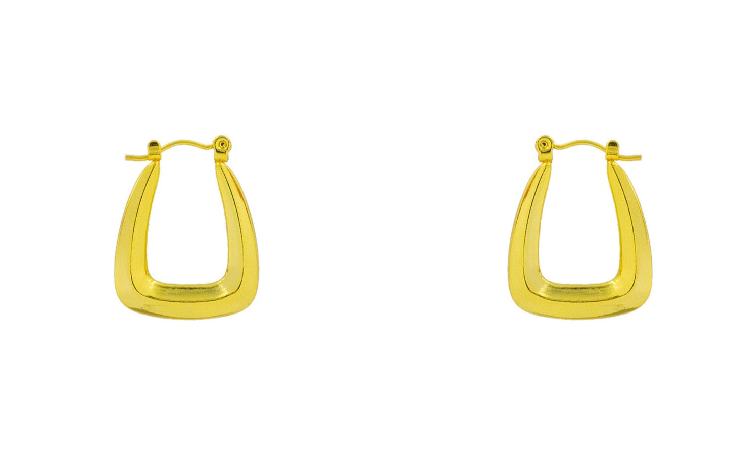 Stainless Steel .5" Puffy Geometric Hoop Earring