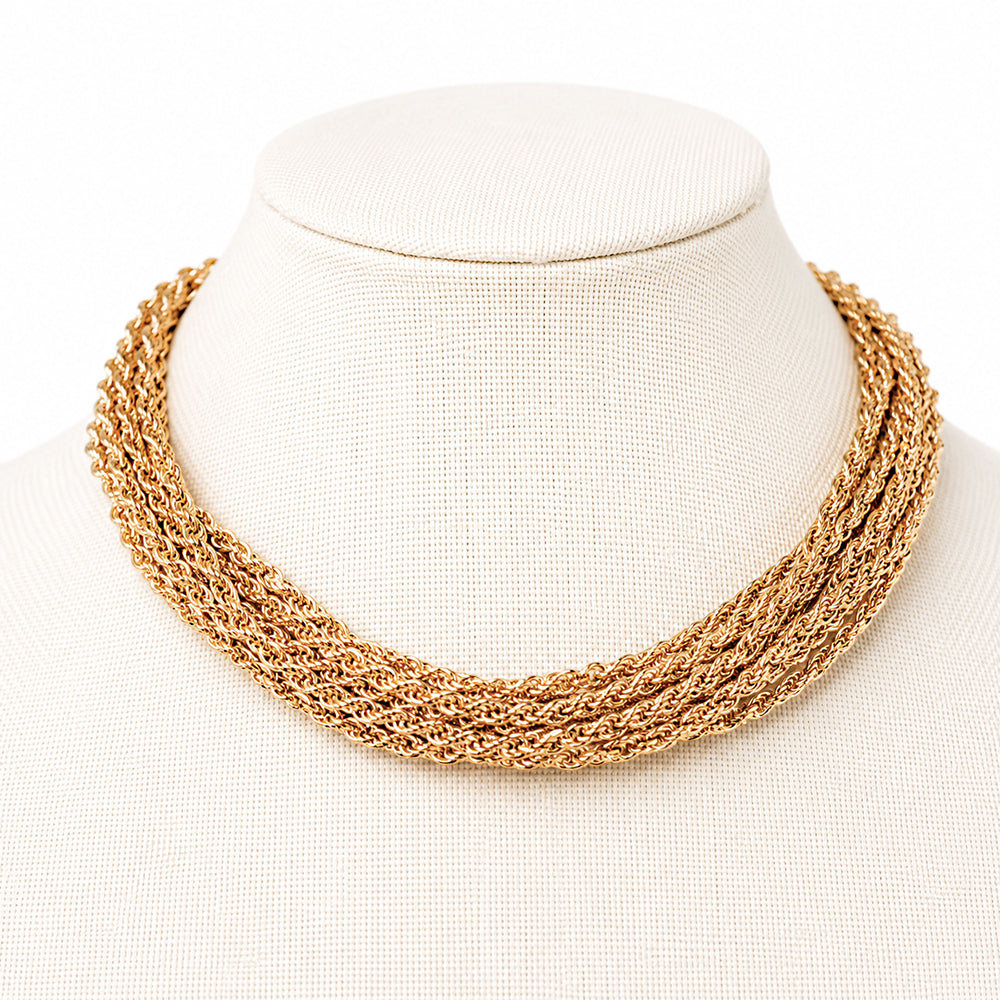 Textured Wrapped Chain Multi Layered 16"-18" Necklace