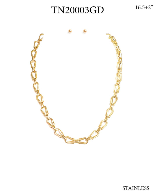 Stainless Steel Horse bit Chain 16"-18" Necklace