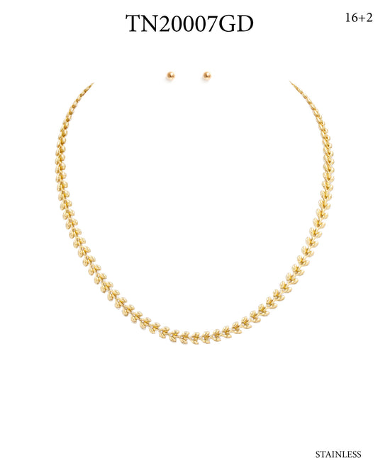 Stainless Steel Small Vine Chain 16"-18" Necklace