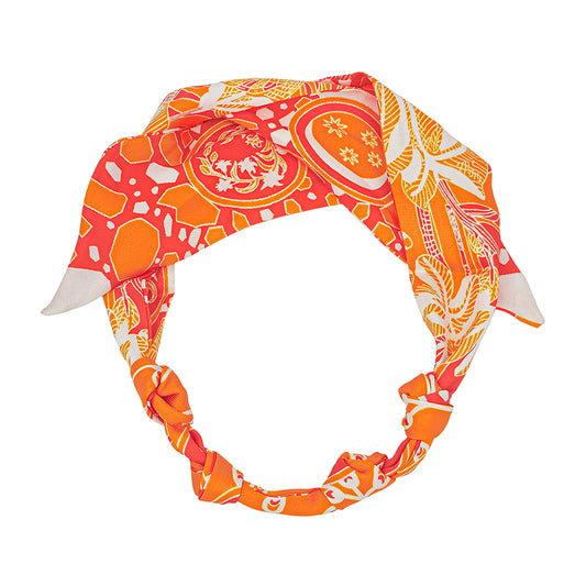 Orange and Red Knotted Scarf Necklace, Perfect for adding charms to!