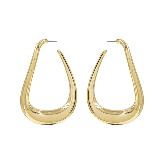 Gold Metal Hoop Earring