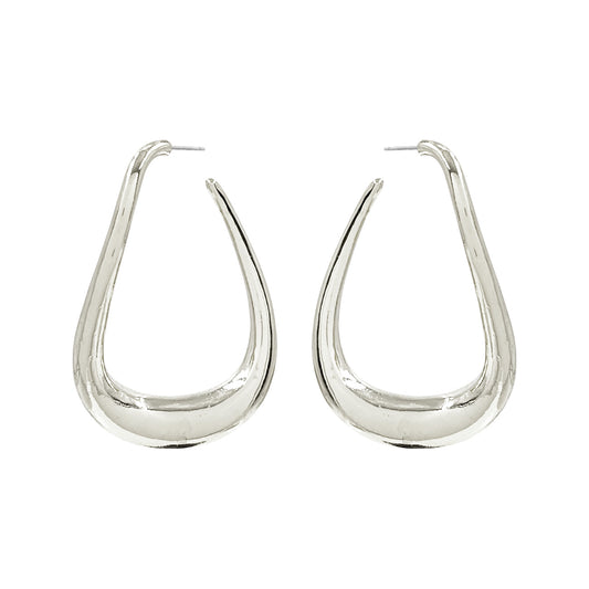 Silver Metal Hoop Earring