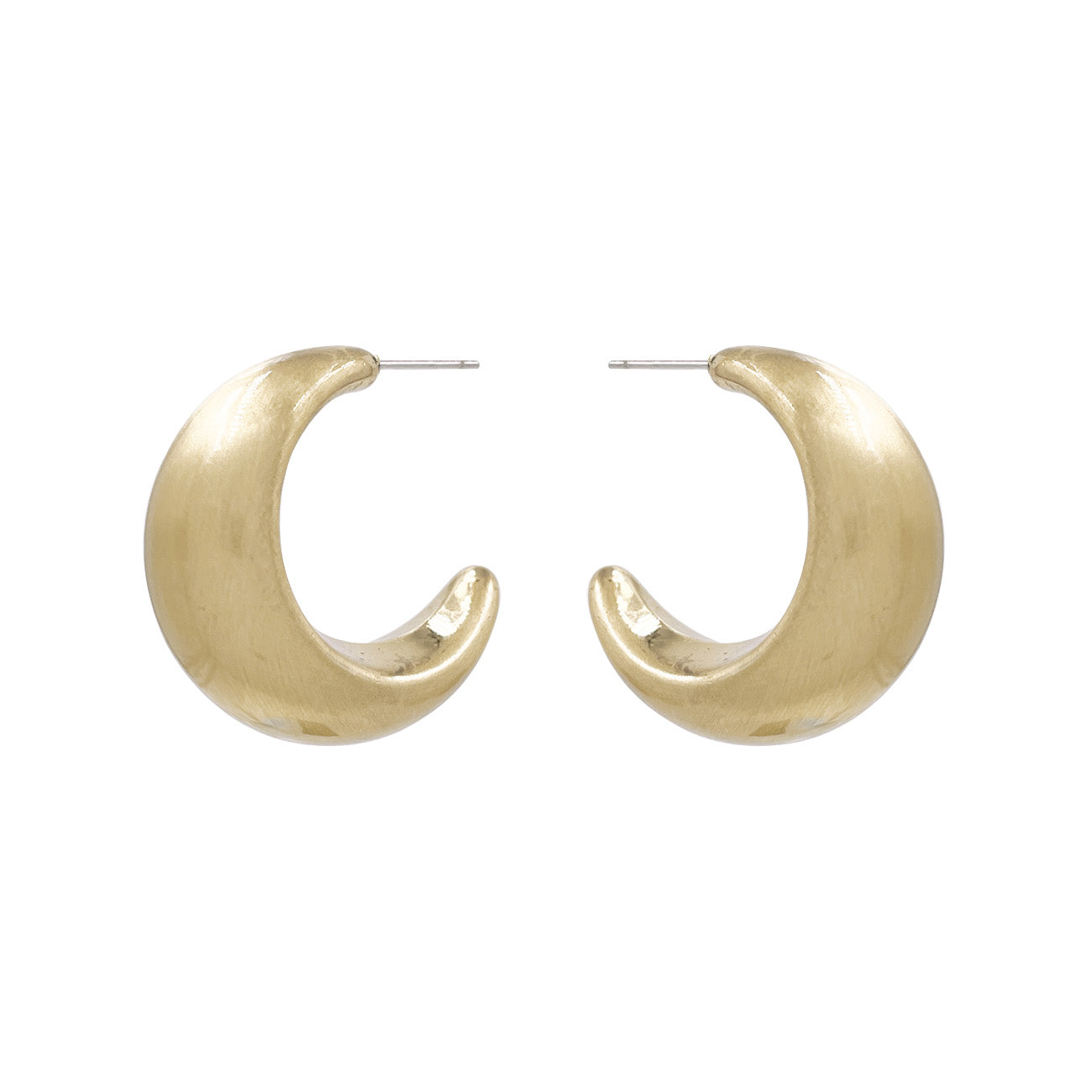 Matte Gold Metal Hoop Earrings