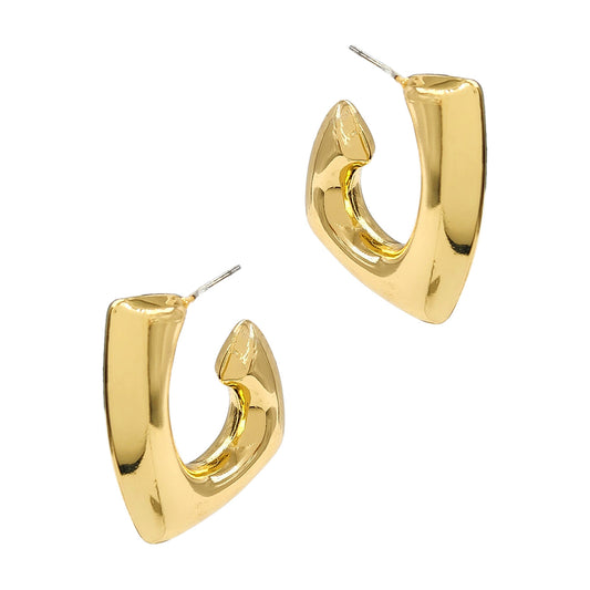 Gold Geometric Hoop 1.25" Earring