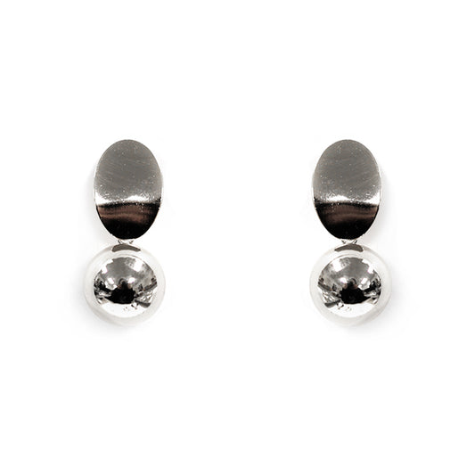 Flat Silver with Ball Drop .5" Earring