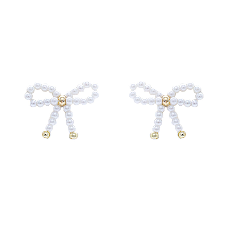 Pearl Bow 1.25" Stud Earring