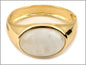 Hammered Gold Bangle with Ivory Natural Oval Stone