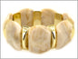 Ivory Acrylic and Gold Bar Stretch Bracelet