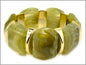 Olive Green Acrylic and Gold Bar Stretch Bracelet