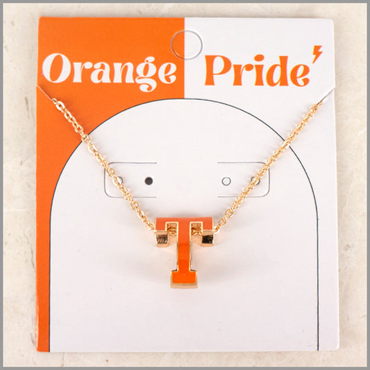 Gold Chain with Orange T Gameday 16"-18" Necklace