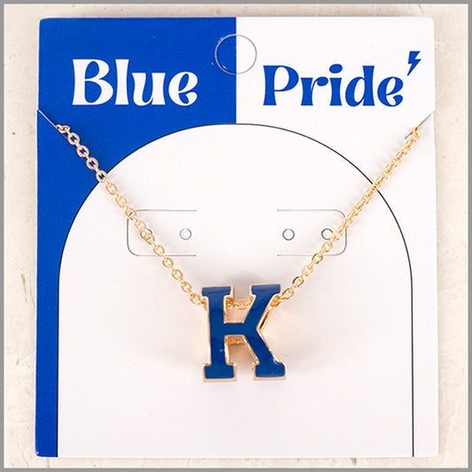 Gold Chain with Blue K Gameday 16"-18" Necklace
