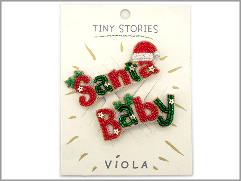 Santa Baby Seed Bead Pins, Great for Backpacks, Hats, Jackets, Ect.