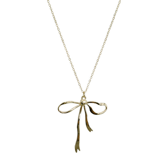 Gold Chain with Bow Charm 16"-18" Necklace