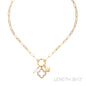 Gold Chain with Open Clover and Pearl Charm 16"-18" Necklace