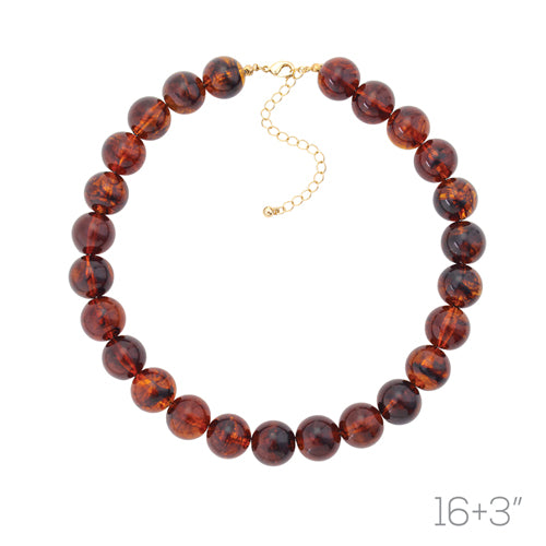16MM Tortoise Beaded Necklace