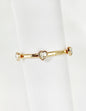 Gold Bracelet with Clear Crystal Heart Stretch Bracelet, Great for Stacking!