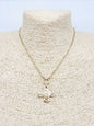 Gold Chain with Worn Gold Charm 16"-18" Necklace