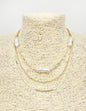 Gold Multi Chain with Oval Pearl 16"-18" Necklace