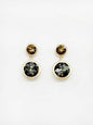 Black Diamond Crystal Double Circle 1" Earring