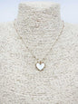 Pearlized Studded Heart 16"-18" Necklace