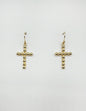 Gold Bubble Cross 1" Earring